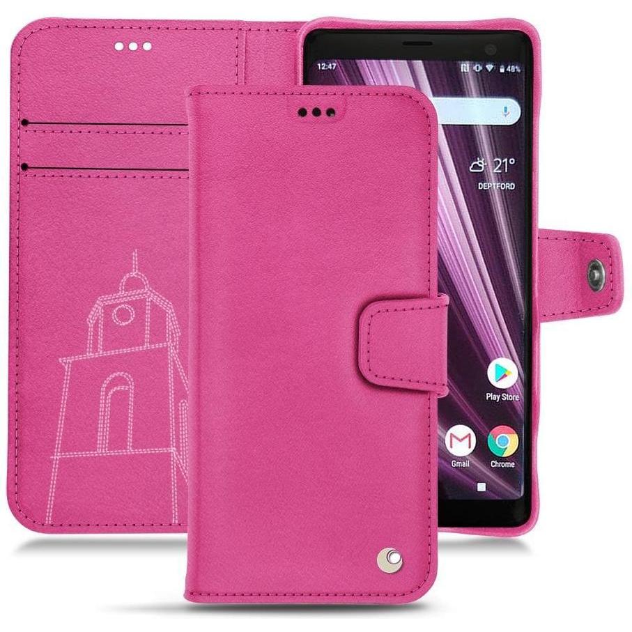 Noreve Lederschutzhülle Wallet (Sony Xperia XZ3), Smartphone Hülle, Rosa