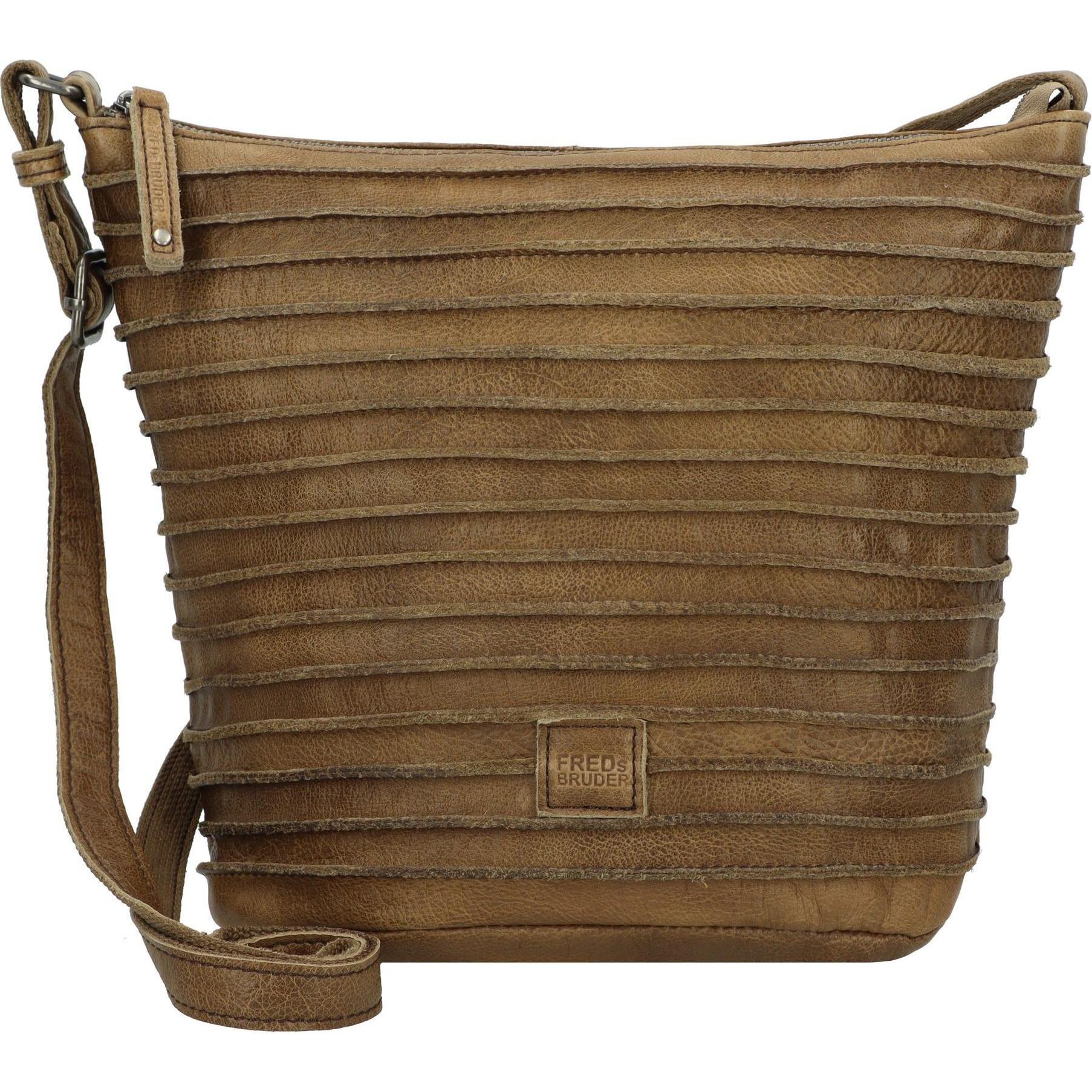 FredsBruder, Handtasche, Riffelinchen Umhängetasche Leder 23 cm, Grün