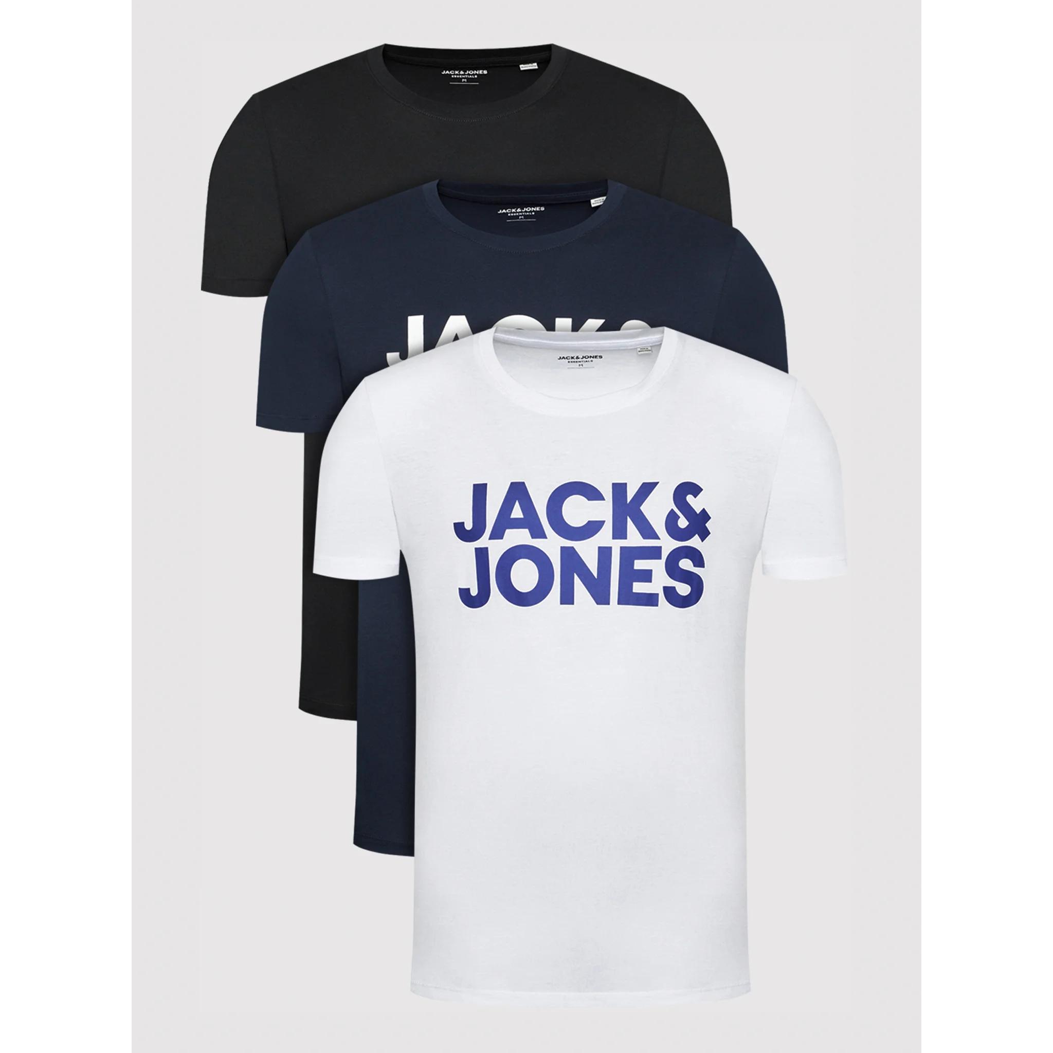 Jack & Jones, Herren, Shirt, Corp, Blau, Weiss, Schwarz, (XL)