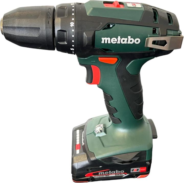 Metabo BS 18 Akku Bohrschrauber Set 18 V 48 Nm ( 602207580 ) + 1x Akku 2,0 Ah + Ladegerät + Bitbox (Akkubetrieb)