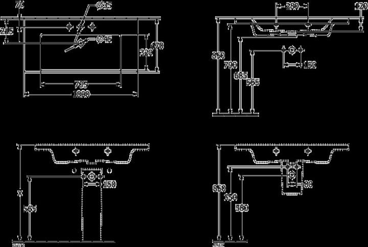 Produktbild Villeroy & Boch V&B Schrankwaschtisch SUBWAY 3.0 1000x470mm o ÜL mit HL we (470 mm, 1000 mm)