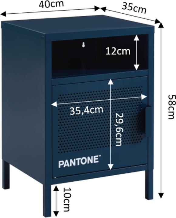 Image du produit Pantone Nachttisch Metall Nachtblau 40cm (40 x 35 x 58 cm)