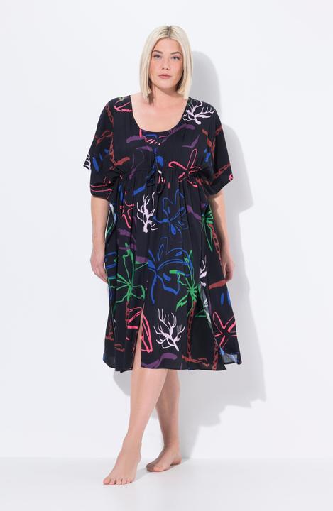 Produktbild Ulla Popken Kaftan, Strandmuster, V-Ausschnitt, Halbarm (42, 44, 46, 48)