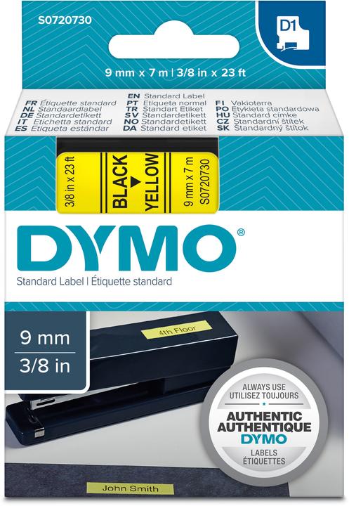 Actual product image Dymo S0720730 Standard tape (0.90 cm, Yellow, Black)
