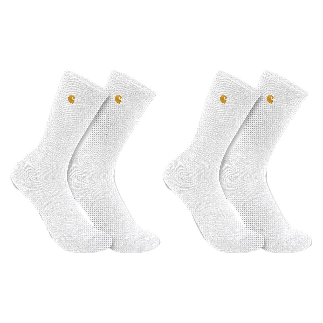 Carhartt, Mannen, Sokken, Bekleidung SC2252-M-100 2er Crew, Wit, (set Van 2)