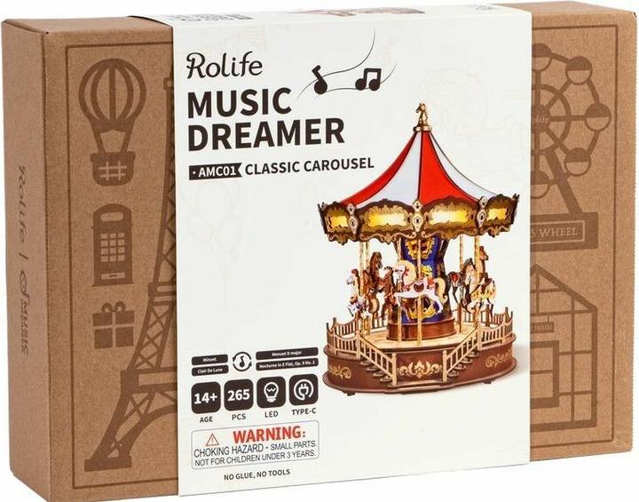 Actual product image Robotime Music box Ferris wheel