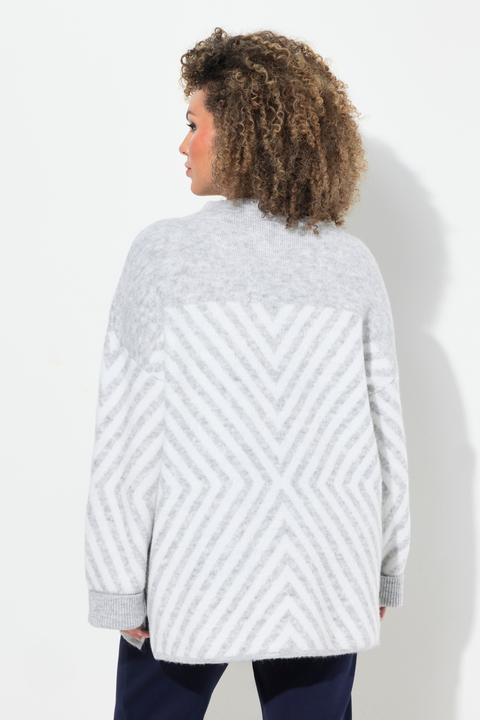 Produktbild Ulla Popken Pullover, grafisches Muster, Stehkragen, Langarm (58)