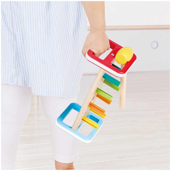 Actual product image Hape Rainbow knocking bench