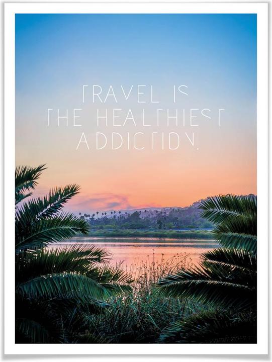 Actual product image Trenddeko Travel is the healthiest addiction (50 x 60 cm)