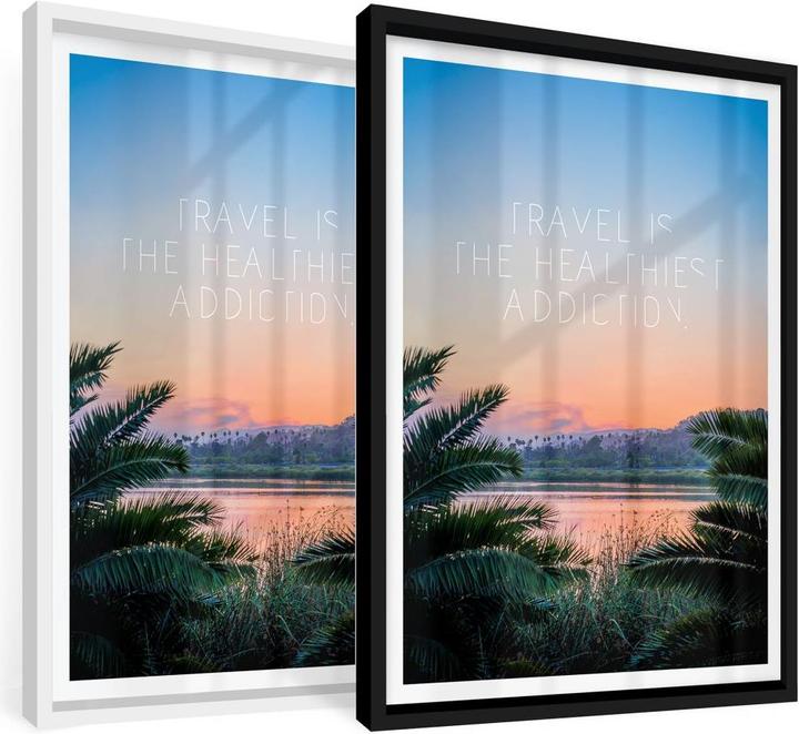 Actual product image Trenddeko Travel is the healthiest addiction (50 x 60 cm)