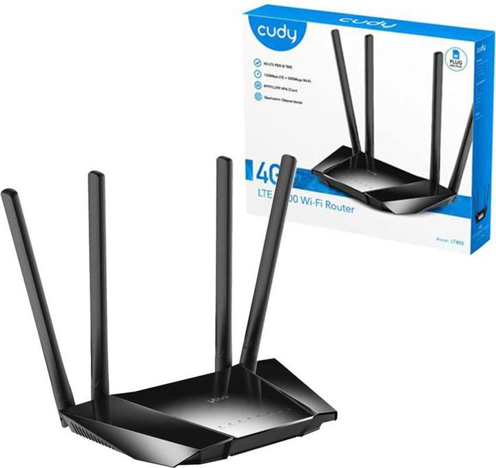 Productafbeelding Cudy PRIEIGOS TAŠKAS 4G LTE +ROUTER CUDY-LT400 2,4 GHz, 5 GHz, 300 Mbps