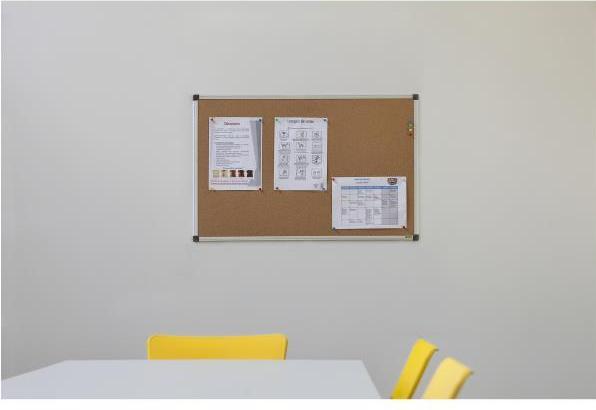 Bi-Office Korktafel "Maya", 900 x 600 mm, Aluminiumrahmen (90 x 60 cm)