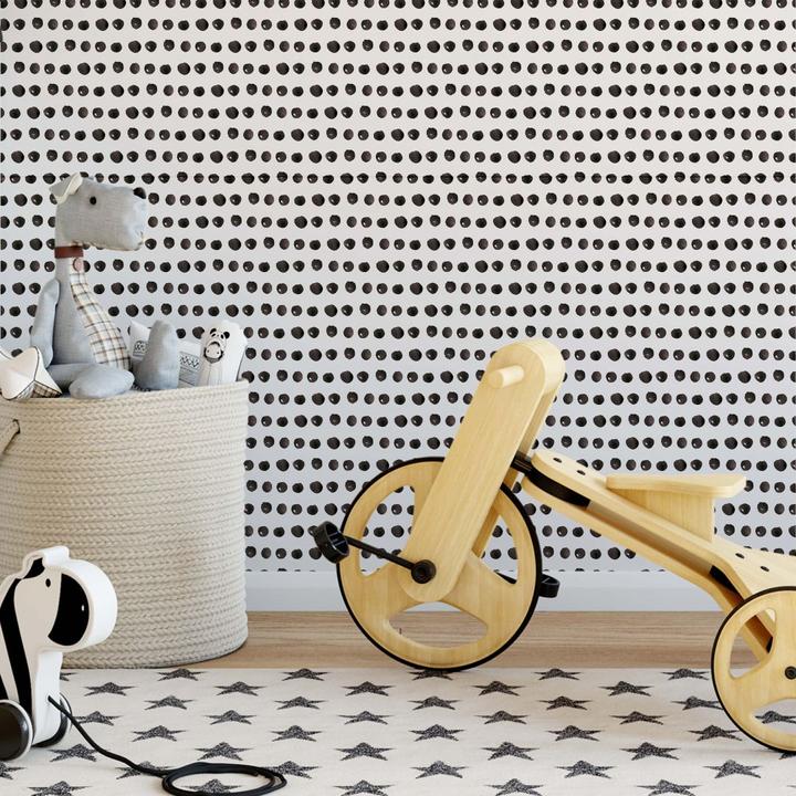 Produktbild Trenddeko Aquarell Punkte 01 - schwarz-weiss (1008 x 48 cm)