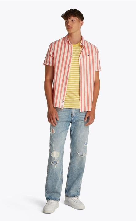Immagine prodotto Tommy Jeans Camicia A Strisce Lino Maniche Corte Uomo (L)