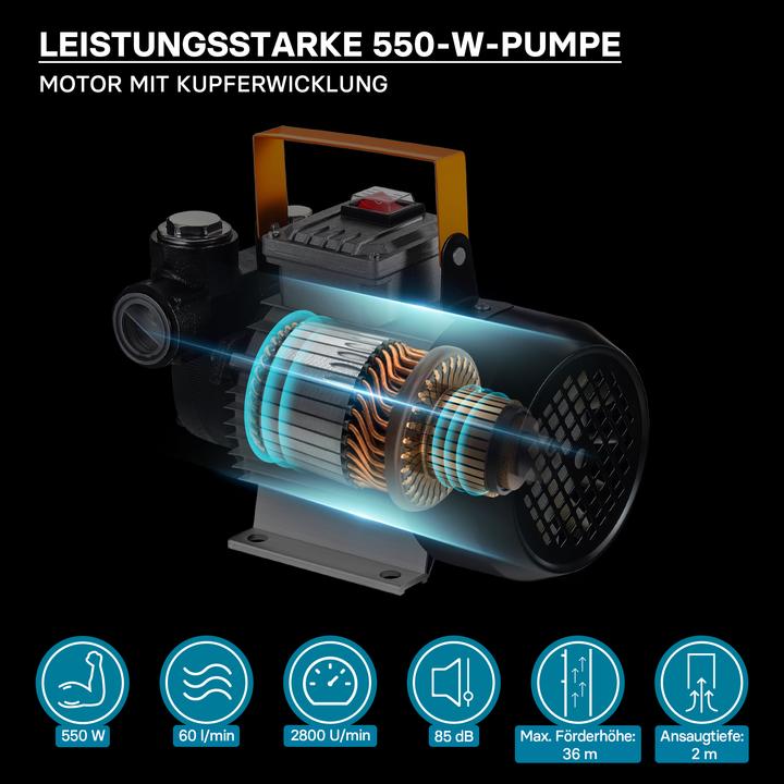Actual product image Wiltec Heating oil and diesel pump type04011 230V/550W 20-60l/min self-priming