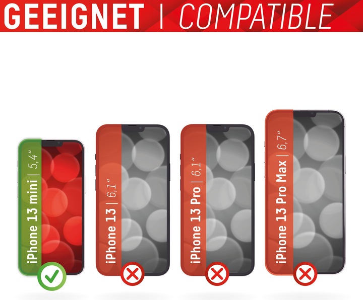Actual product image Displex Real Glass, 2D Panzerglas + Handyhülle (1 Piece, Apple iPhone 13 mini)
