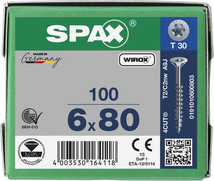 Produktbild Spax Senkmultikopf T-Star Plus T30 Teilgewinde Wirox (100 Schrauben pro Stück)