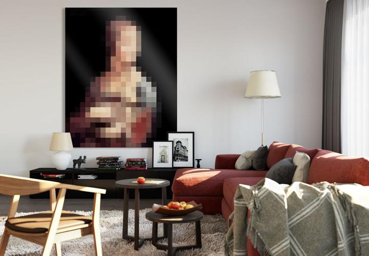 Produktbild Trenddeko Pixelart - da Vinci - Die Dame mit dem Hermelin (100 x 150 cm)