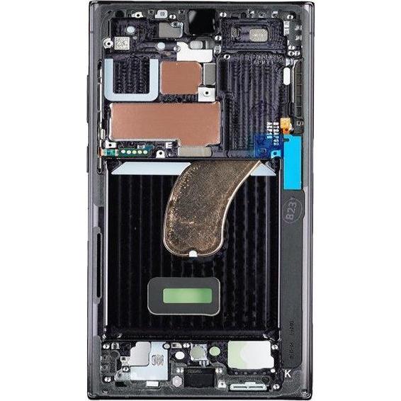 Samsung S918B Galaxy S23 Ultra Front Unit Phantom Black (Service Pack) (Galaxy S23 Ultra), Mobilgerä
