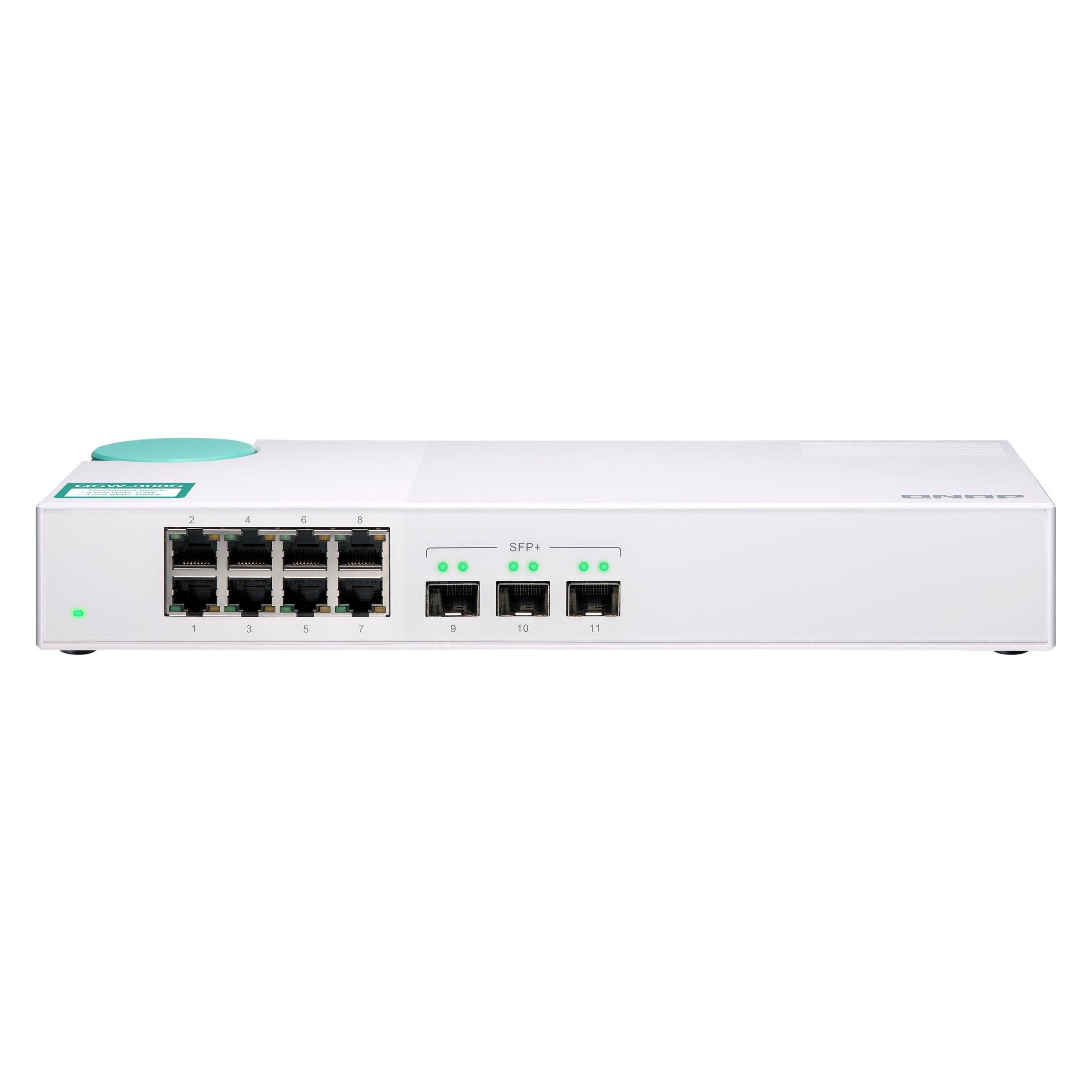 QNAP QSW-308S (8 Ports), Netzwerk Switch, Weiss