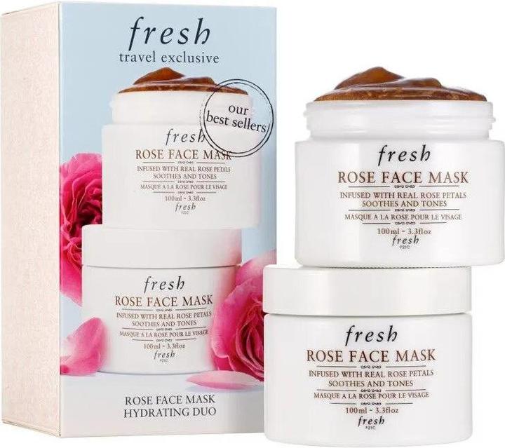 Immagine prodotto Fresh Set Duo Rose Maschera Crema Lenitiva Tonificante per il Viso - 2 Pezzi, 100 Ml (100 ml)