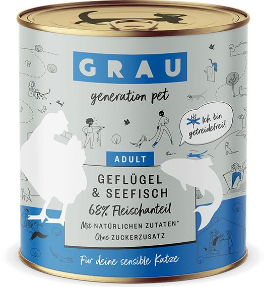 Produktbild Grau Adult Geflügel Seefisch (Adult, 800 g)