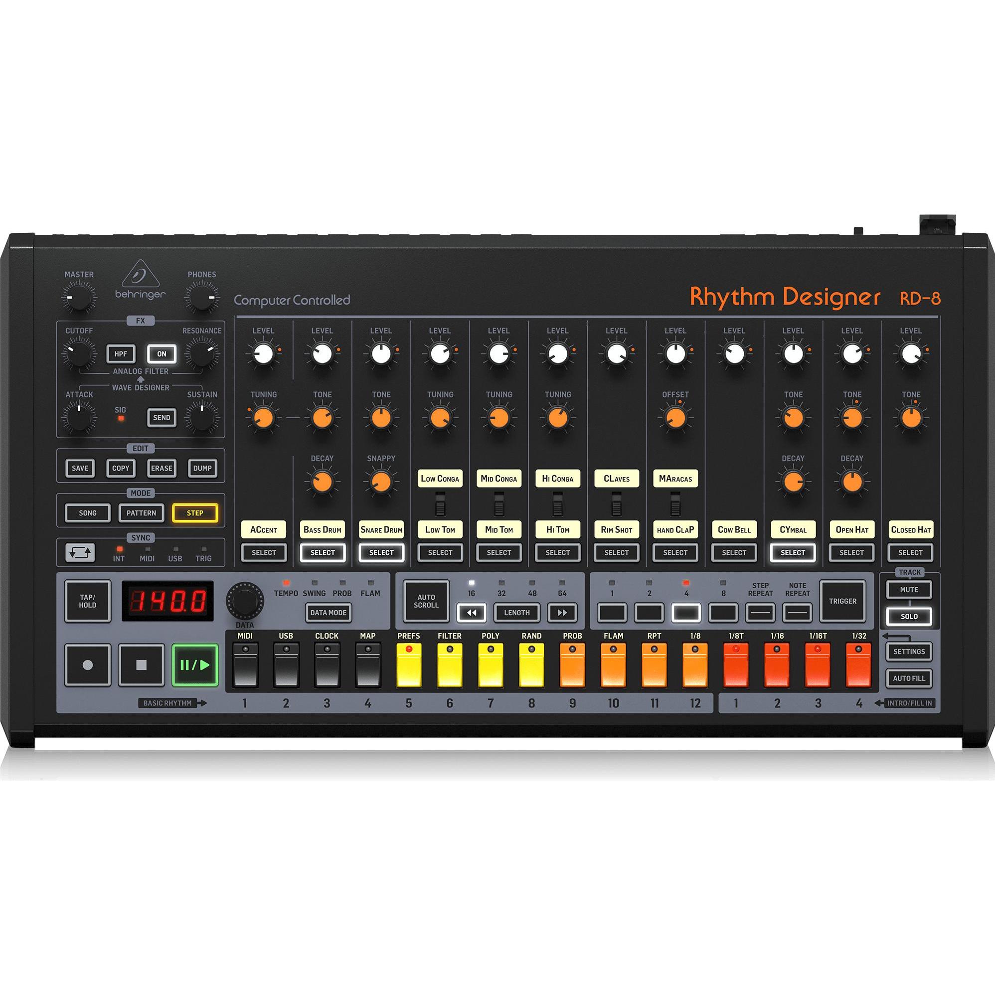 Behringer RD-8 MKII, Synthesizer, Schwarz