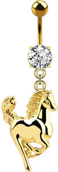 Immagine prodotto Star Piercing Banana placcata in oro 14k con ciondolo a forma di cavallo (senza ottone, Acciaio chirurgico 316L)