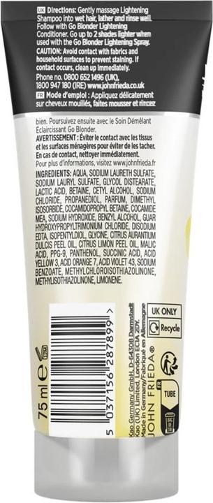 Produktbild John Frieda Go Blonder Lightening Shampoo for Blonde Hair Travel Size 75ml (75 ml)
