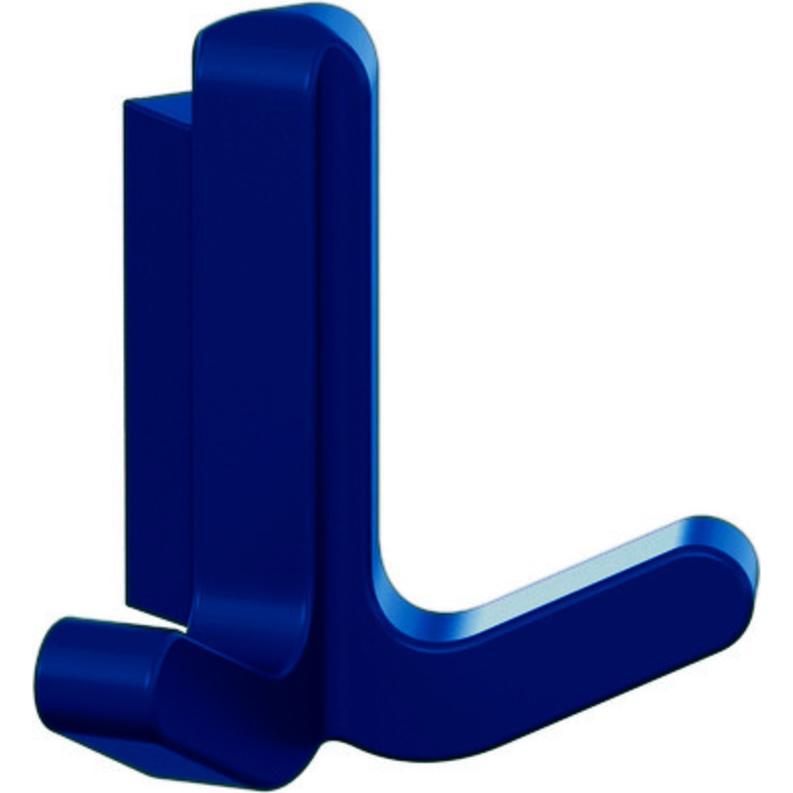 Hewi, Garderobe + Kleiderhaken, Doppelhaken Serie 477 matt, elastisch Kunststoff (TPU) 50 stahlblau Höhe 69 mm