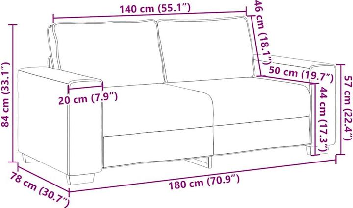 Produktbild vidaXL 2-Sitzer-Sofa (2-Sitzer)