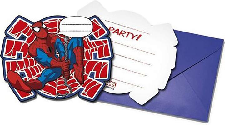 Actual product image Spiderman Invitations (Pack of 6) (6 pcs.)