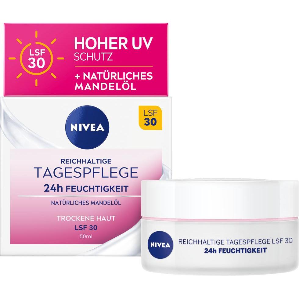 Nivea , Gesichtscreme, Reichhaltige Tagescreme Lsf 30 (50 Ml, Tagescreme, Spf 30)