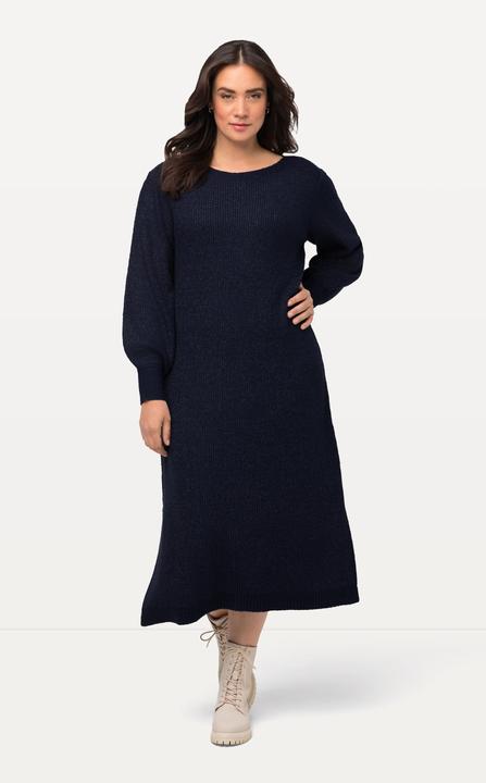 Immagine prodotto Ulla Popken Abito midi in maglia dal taglio svasato con scollo a barca e maniche lunghe (50, 52)