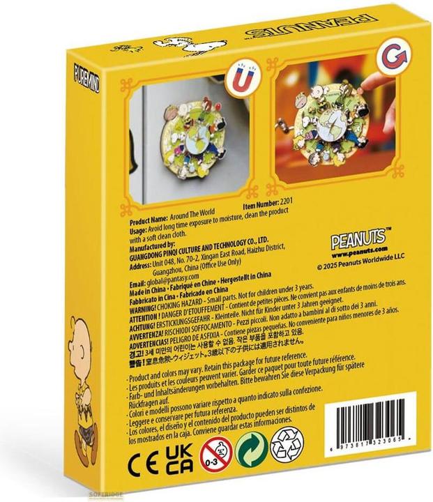Productafbeelding Pantasy Die Peanuts Puremind Magnet Around the World (15x)