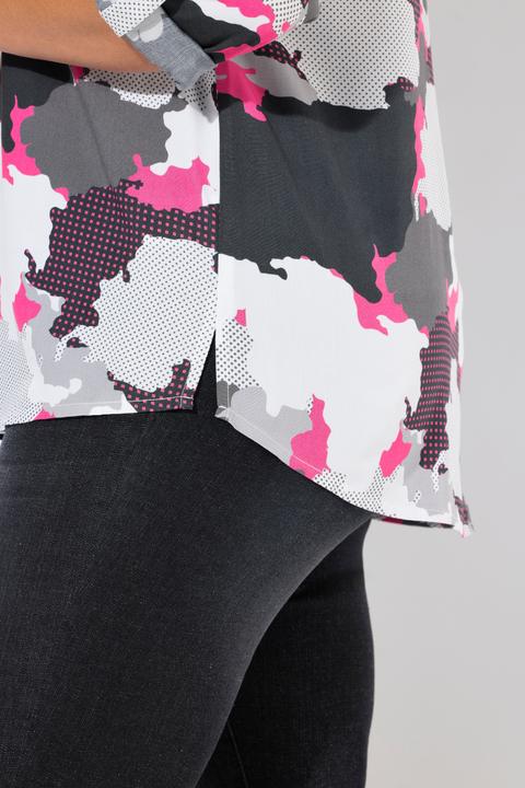 Actual product image Angel of Style Blouse with camouflage print and tunic neckline (52)