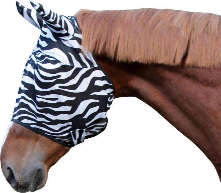 Kerbl Masque anti-mouches zèbre avec protection des oreilles 326114