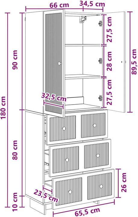 Produktbild vidaXL Möbelset (66 x 34.50 x 90 cm)