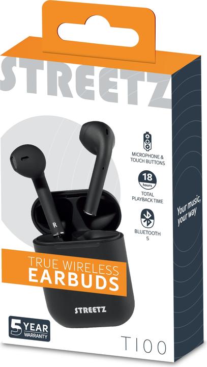 Produktbild Streetz TWS - Semi-in-Ear Earbuds (Keine Geräuschunterdrückung, 18 h, Kabellos)