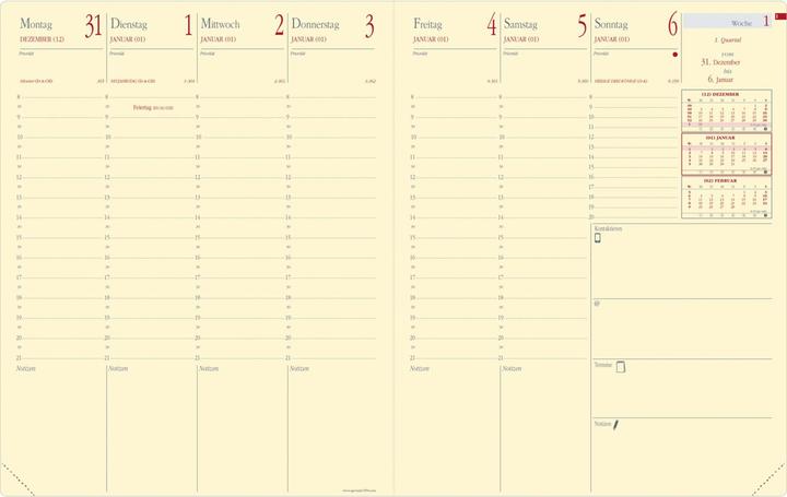 Produktbild Quo Vadis Agenda Prestige Soho DE 2024 287364Q 1W/2S, rot 21x27cm (21 x 27 cm, Deutsch)