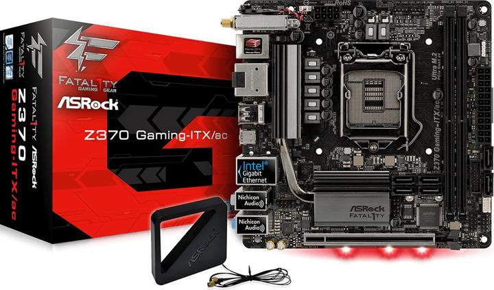 Produktbild AsRock Fatal1ty Z370 Gaming-ITX/ac (LGA 1151, Intel Z370, Mini-ITX)
