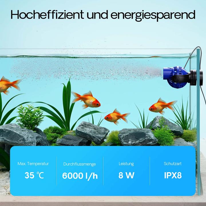 Immagine prodotto SunSun JVP-131 Pompa di flusso 6000 l/h 8 W Pompa per acquari 1 ugello Supporto magnetico