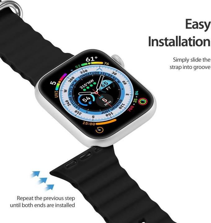 Actual product image Dux Ducis Strap Watch Strap 8 / 7 / 6 / 5 / 4 / 3 / 2 / SE (45 / 44 / 42mm) Silicone Band Bracelet B (42 mm, 44 mm, 45 mm, Silicone)