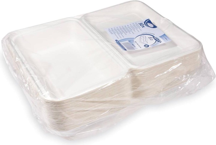 Produktbild Wimex.eu Lunch-Box Zuckerrohr-Bagasse ungeteilt 250 x 162 x 63 mm - 50 Stück
