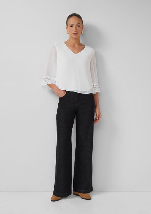 Immagine prodotto s.Oliver Fliessende Chiffon-Bluse mit V-Ausschnitt und Satinblende (42)