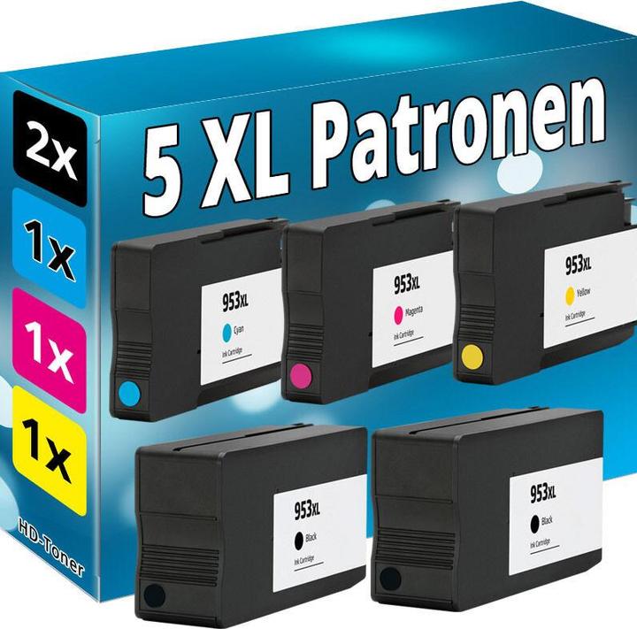 Druckfuxx 5x TINTE für HP 953XL OfficeJet Pro 8210 8218 8710 8715 8716 8720 8725