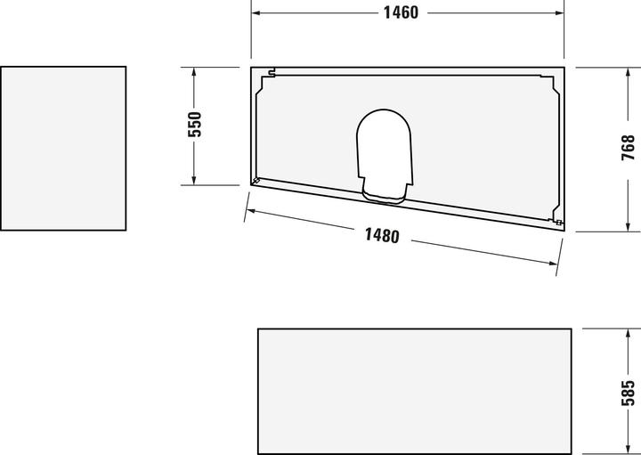 Produktbild Duravit Trapez-Badewanne No 1 1 Rückenschräge rechts weiss 1500x800mm (115 l, 150 cm, 80 cm)