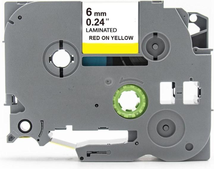 Immagine prodotto Hermex Alternatives Etikettenband zu Brother TZe-612 Beschriftungsband (0.60 cm, Giallo, Rosso)