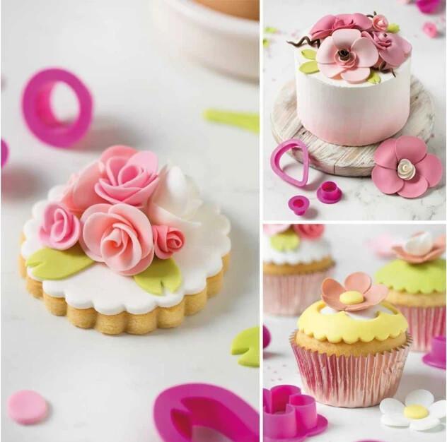 Decora Prägerform Blumen Rosa