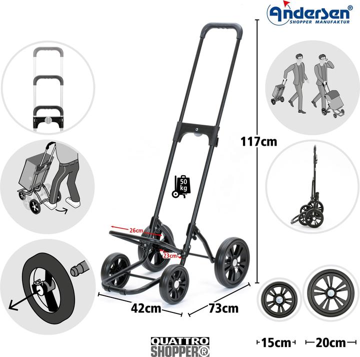Image du produit Andersen Quattro Shopper Sofia chariot à provisions 58 cm